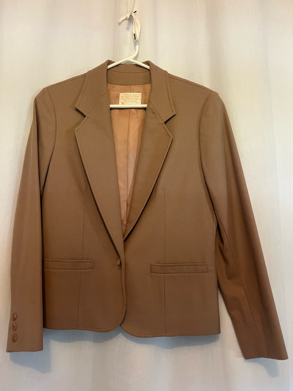 Vintage Pendleton Classic Tailored Women's Blazer - Camel Brown
